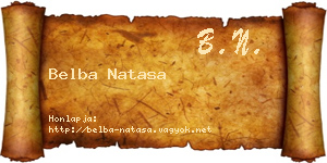 Belba Natasa névjegykártya